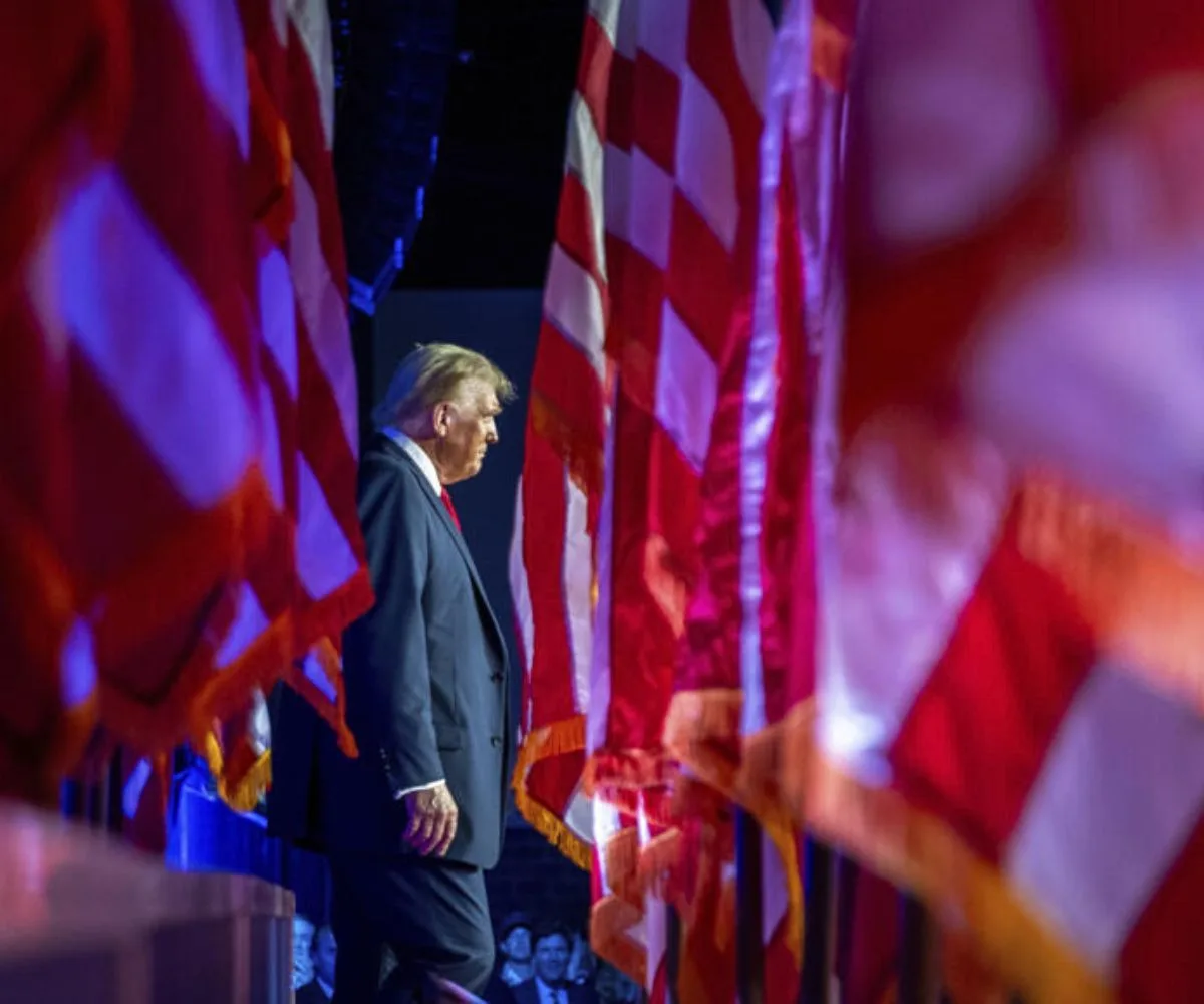 Donald Trump en un evento en Palm Beach, Florida, para reivindicar su triunfo en las presidenciales estadounidenses, el 6 de noviembre de 2024