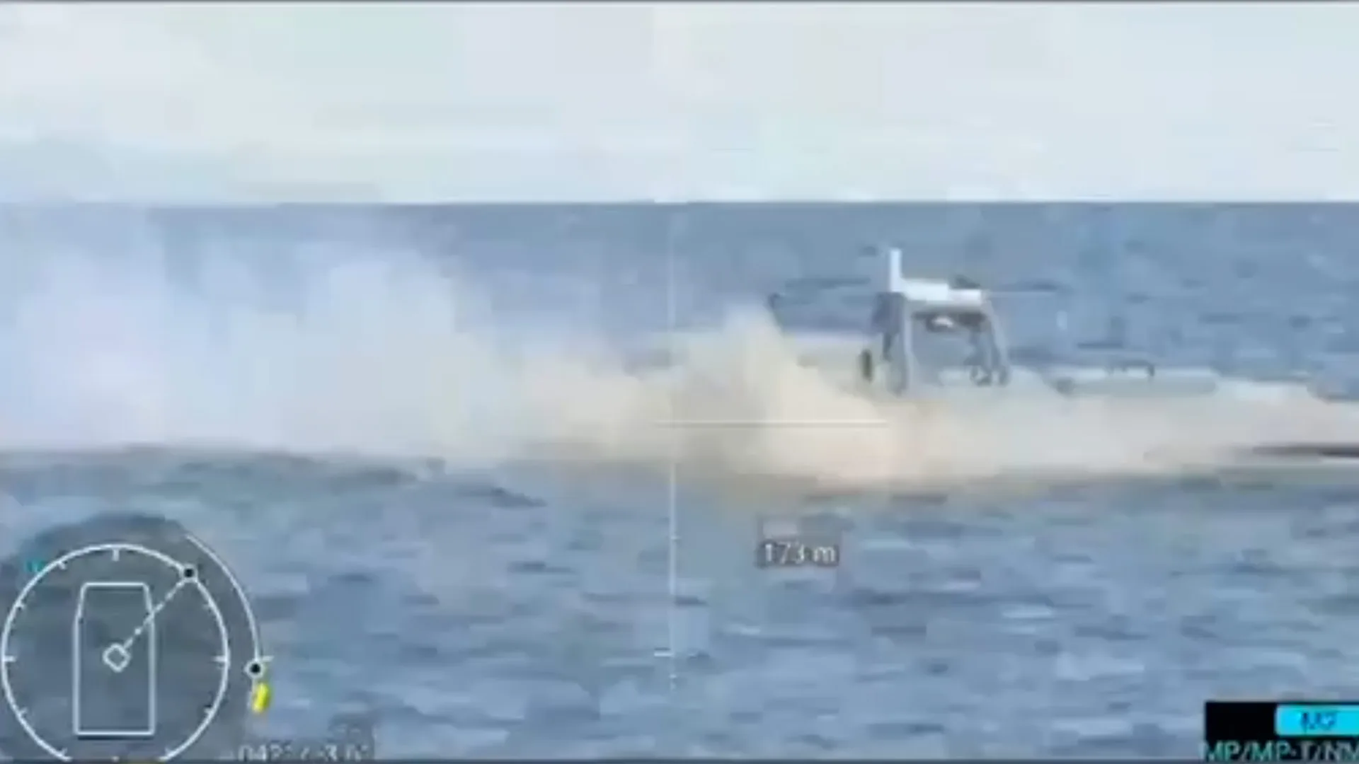Captura de video del ataque de dron naval Sargan 3000