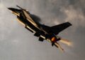 F-16C Fighting Falcon de la Fuerza Aérea de los Estados Unidos durante una exhibición aérea en Goshen, Indiana, el 10 de julio de 2026. Créditos: Steven Cardo / Fuerza Aérea de EE.UU.
