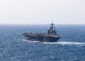 El portaaviones de la clase Nimitz USS George Washington (CVN 73) opera en el área de operaciones de la Quinta Flota de EE. UU. el 8 de septiembre de 2026, en Medio Oriente. Créditos: Armada de EE. UU.