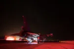 F-16 en pista nocturna al norte de Chile. Créditos: Fuerza Aérea de Chile.