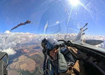Un F-16 ucraniano derribó un dron Shahed ruso el 24 de septiembre de 2026. Créditos: Ministerio de Defensa de Ucrania.