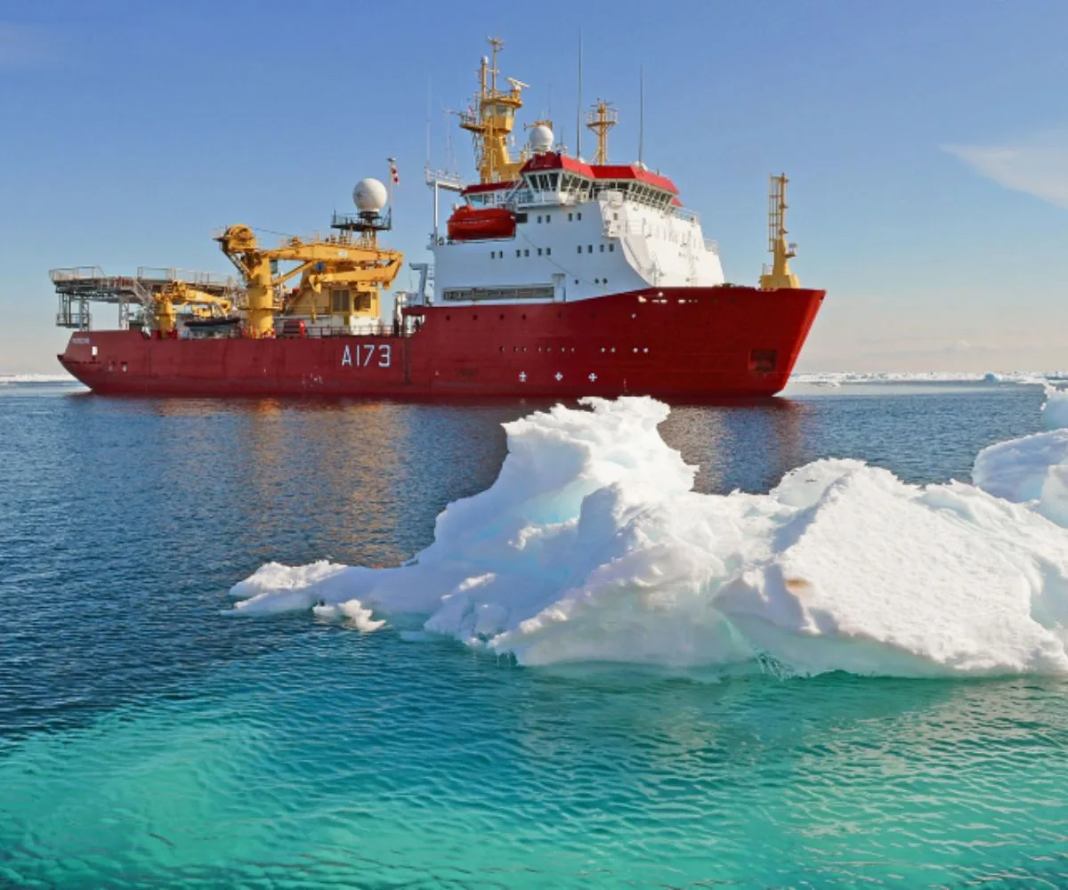 HMS Protector, buque de patrulla polar de la Real Armada británica. Imagen ilustrativa