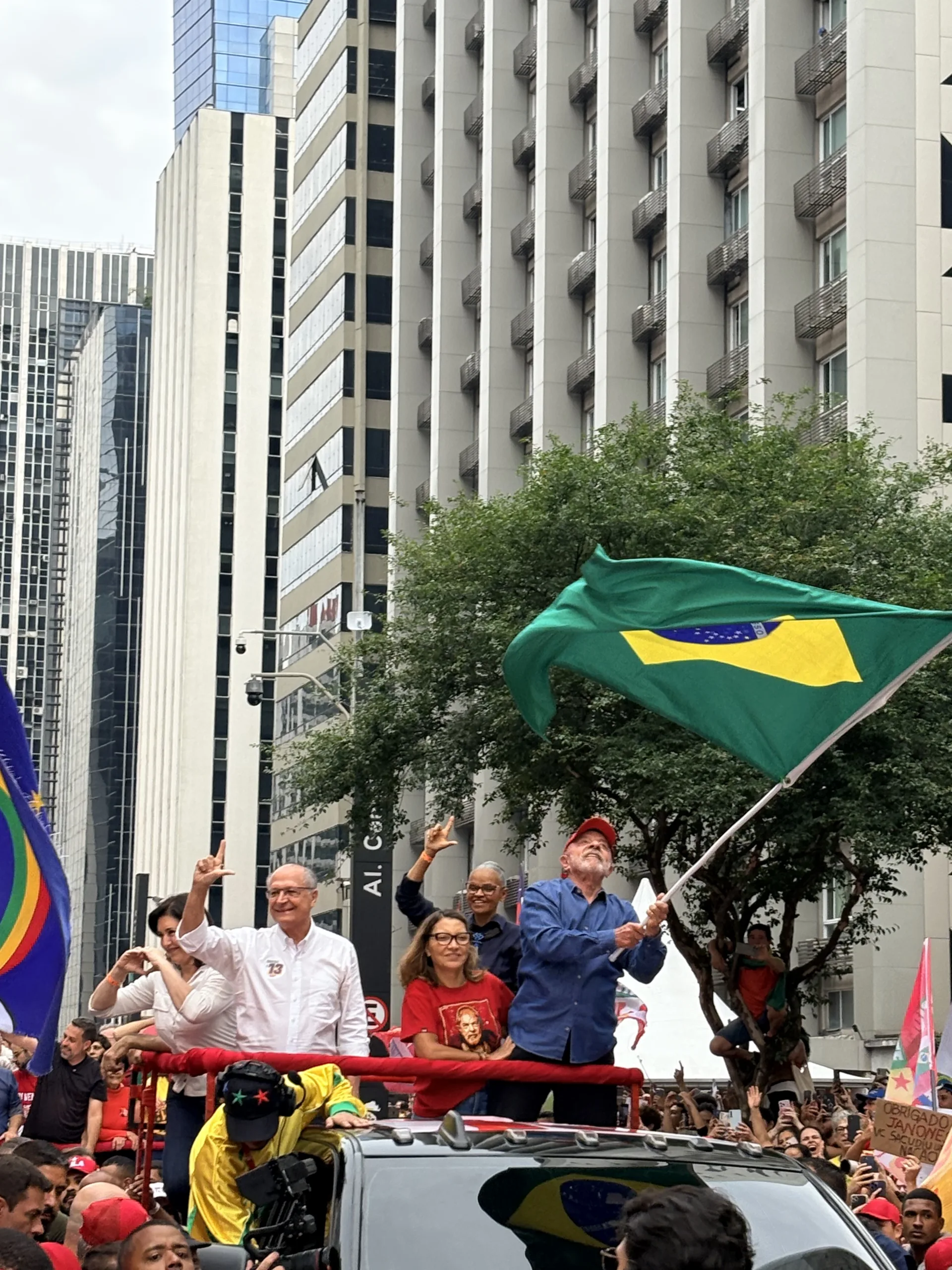 Lula da Silva durante el cierre de campaña en Sao Paulo. Créditos: Indiana Ubelhartt / Escenario Mundial