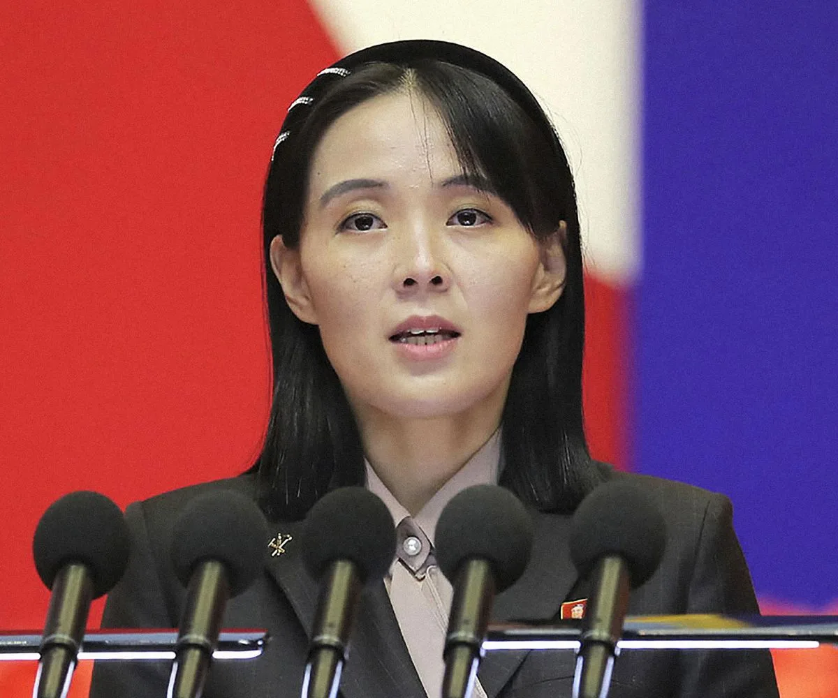 Kim Yo-jong, en un discurso al pueblo norcoreano en 2022