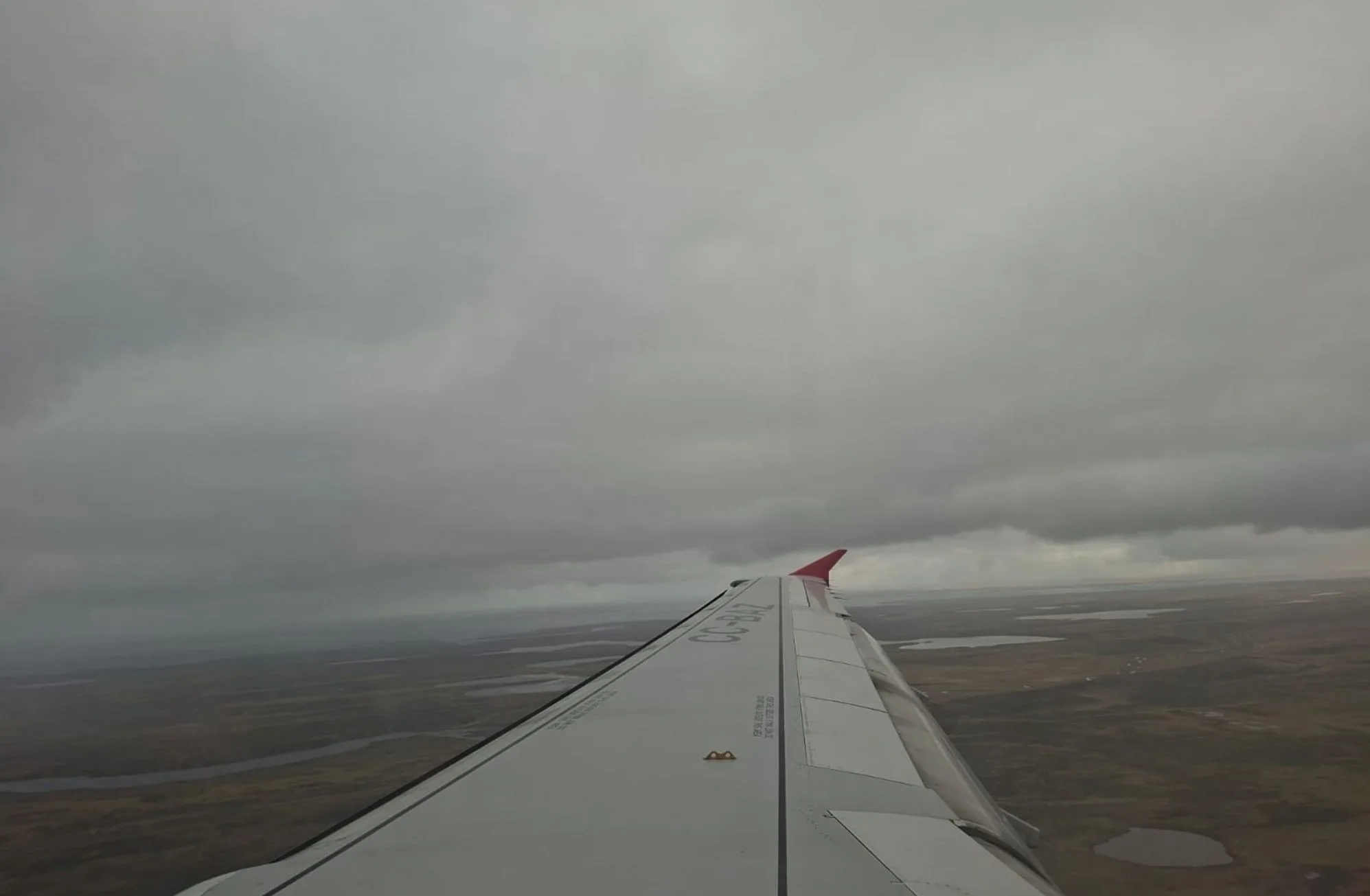 Vista aérea de las Islas Malvinas desde el vuelo de LATAM. Crédito: Alejo Sanchez Piccat / Escenario Mundial