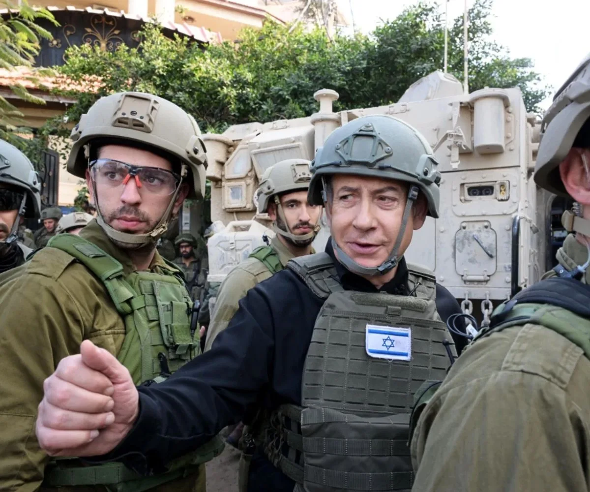 El primer ministro israelí, Benjamin Netanyahu, visita el norte de Gaza, el lunes 25 de diciembre de 2023. Imagen ilustrativa.