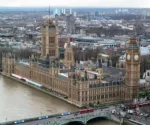 Vista aérea del Palacio de Westminster, que alberga las dos cámaras del Parlamento de Reino Unido, en el centro de Londres. Imagen ilustrativa