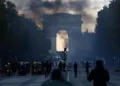 Imagen tomada de las protestas del fin de semana en Francia