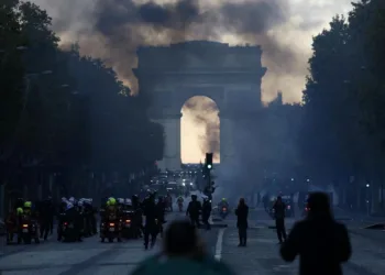 Imagen tomada de las protestas del fin de semana en Francia