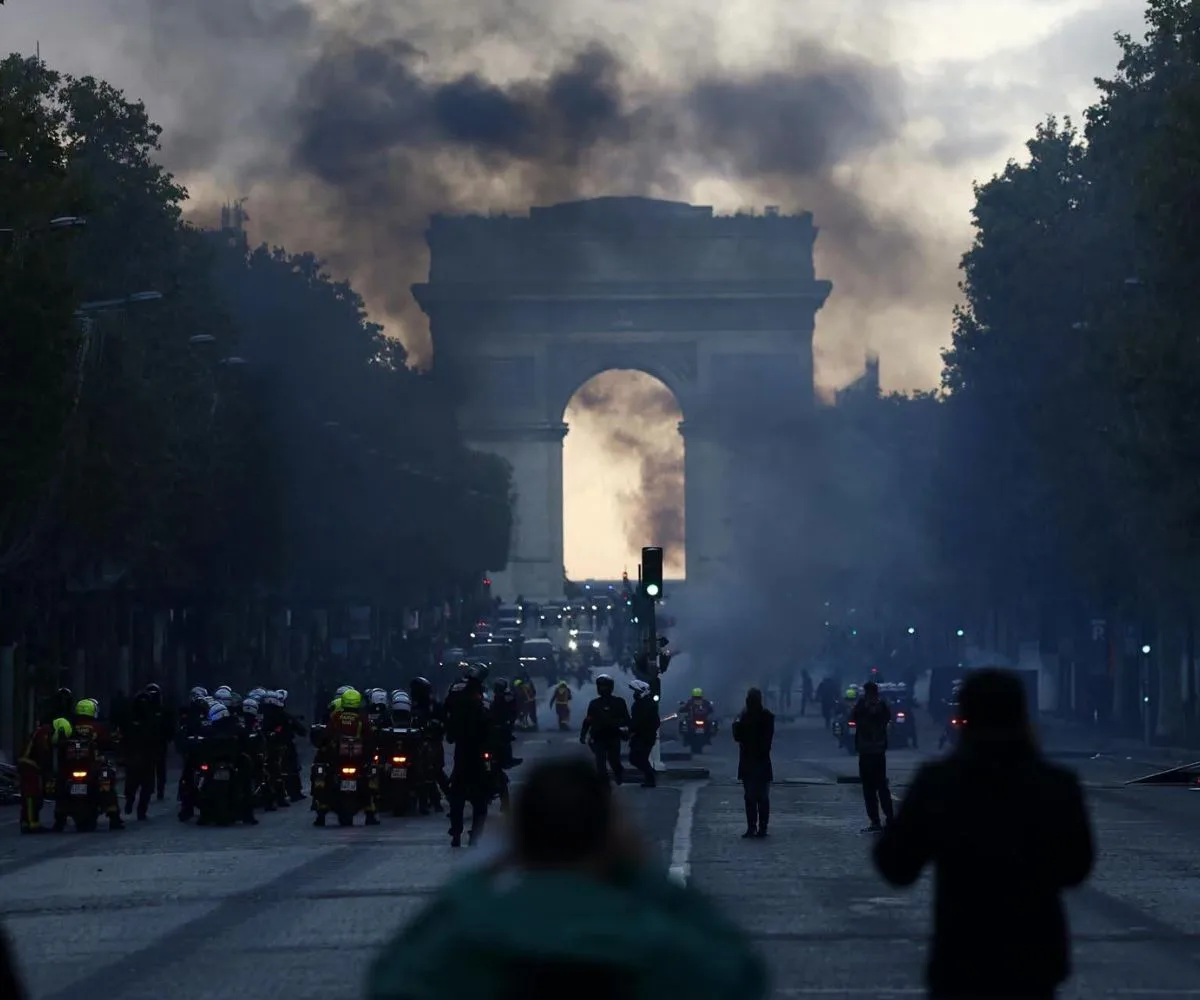 Imagen tomada de las protestas del fin de semana en Francia