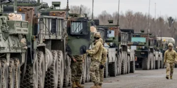 Vehículos militares estadounidenses en Bulgaria. Imagen ilustrativa