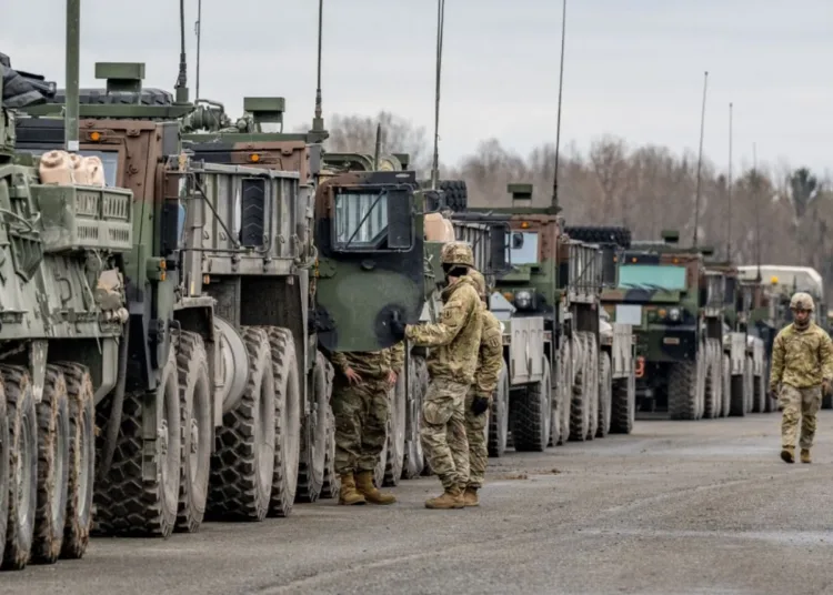 Vehículos militares estadounidenses en Bulgaria. Imagen ilustrativa