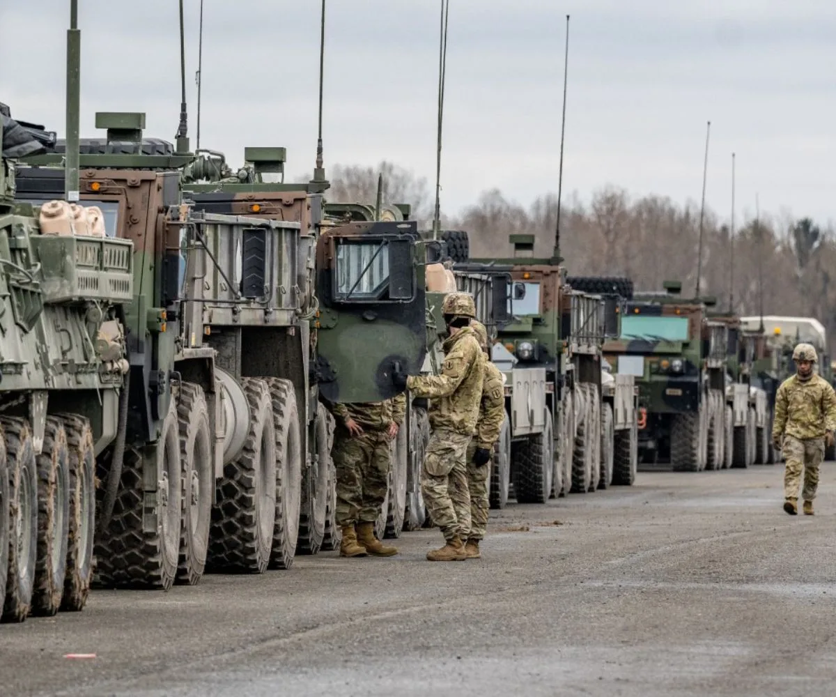 Vehículos militares estadounidenses en Bulgaria. Imagen ilustrativa