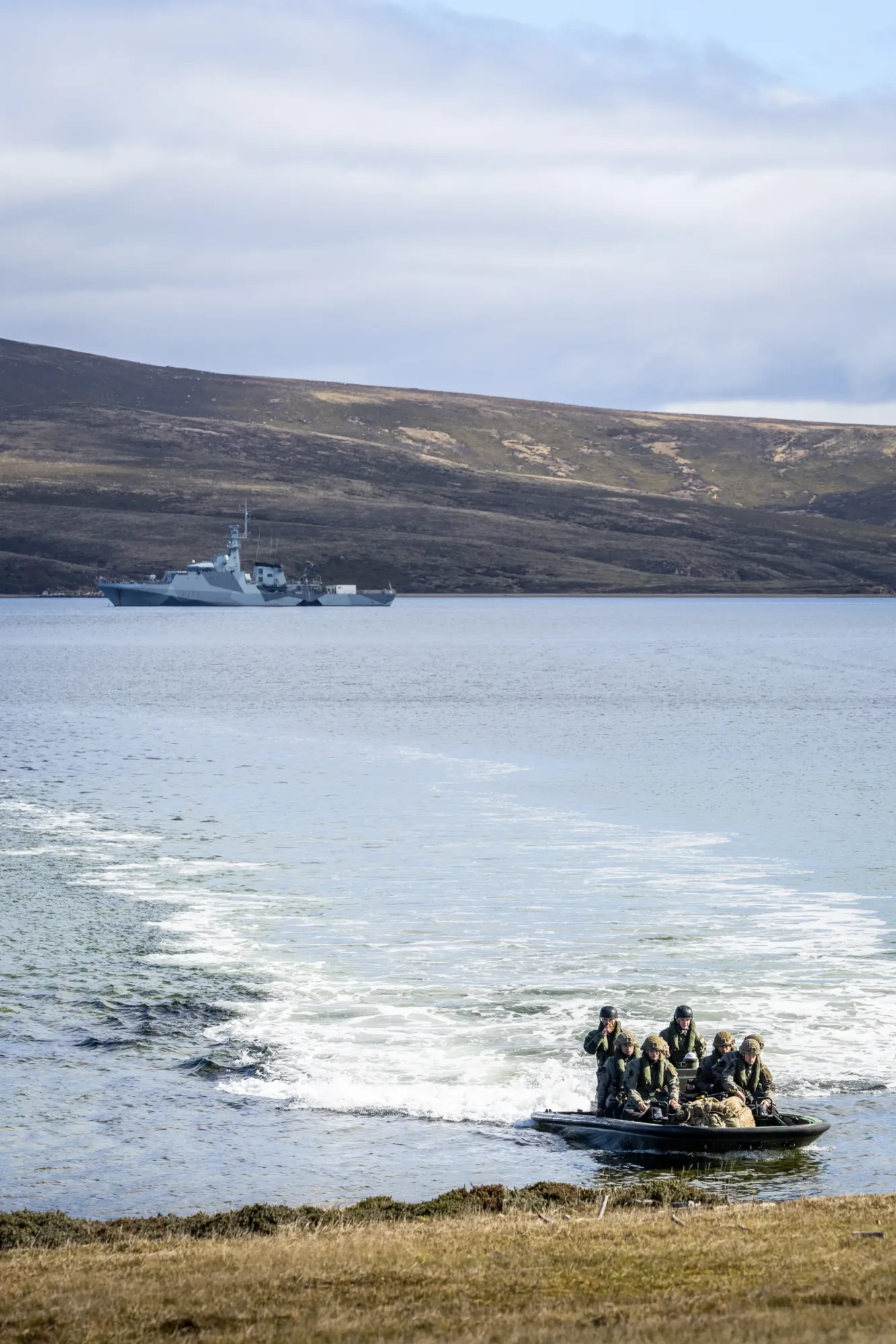 Ejercicios militares en las Islas Malvinas. Crédito: The Times